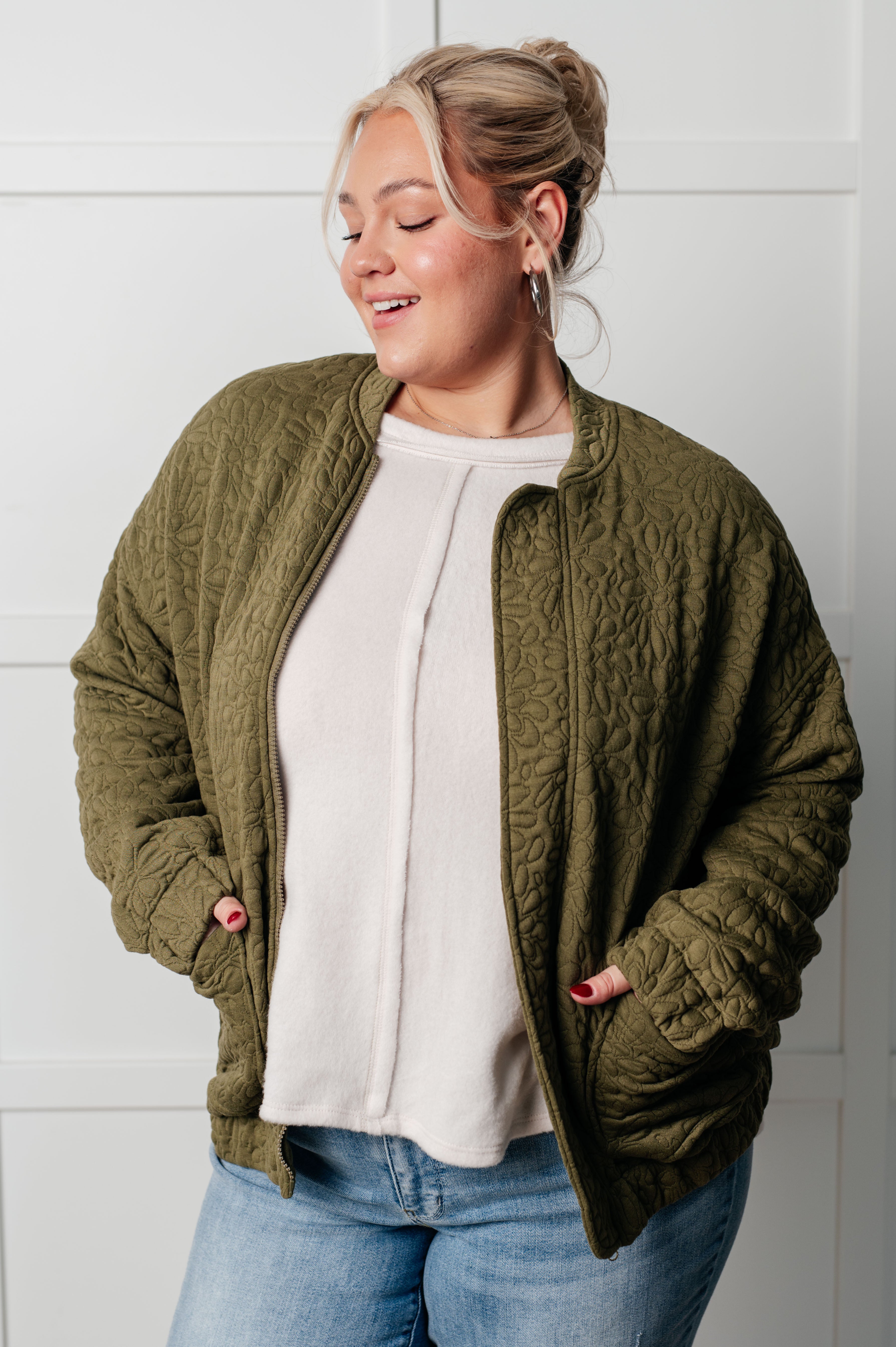 Jungle Explorer Quilted Zip Up Jacket - Charming Charlie