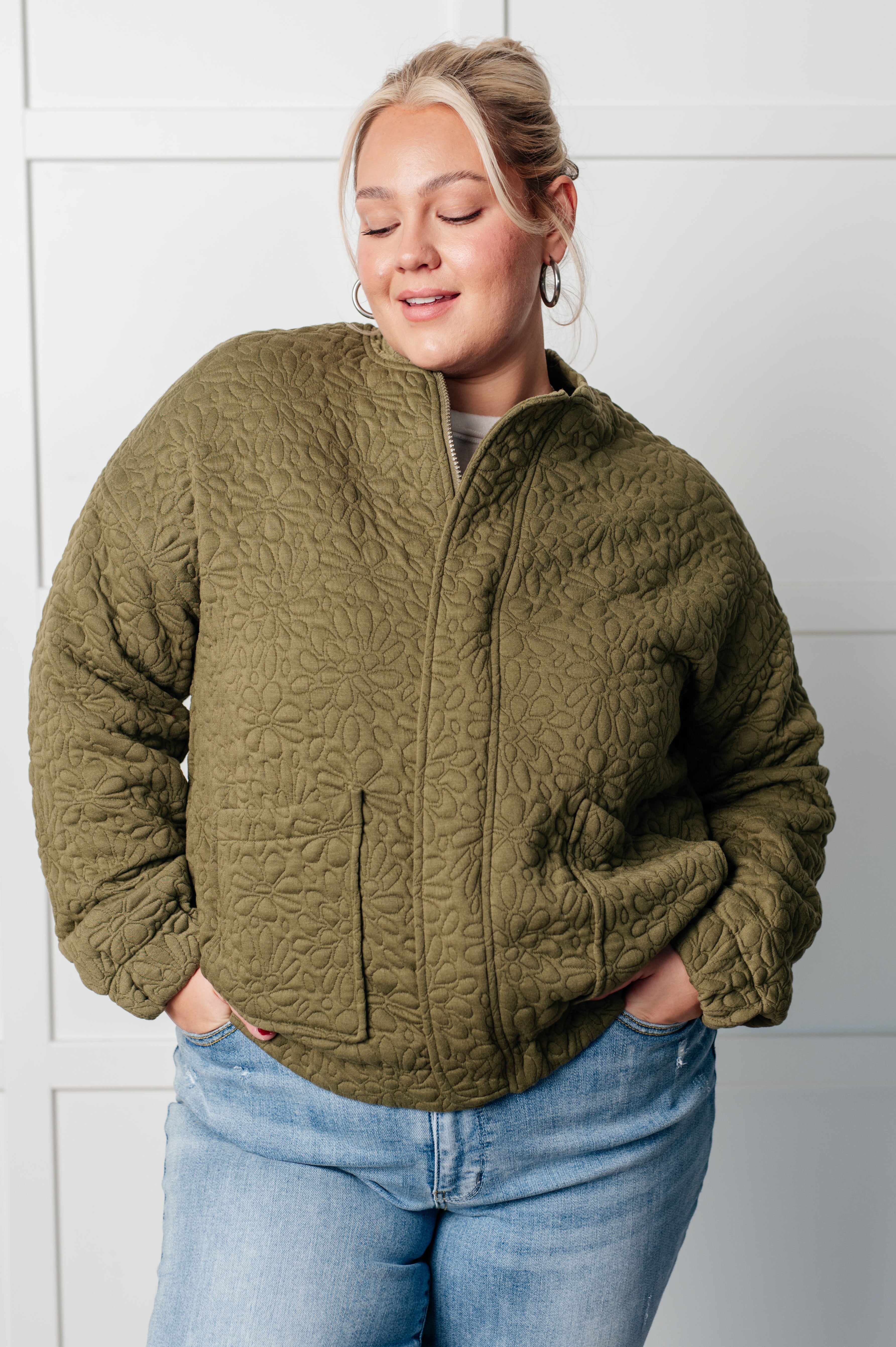 Jungle Explorer Quilted Zip Up Jacket - Charming Charlie