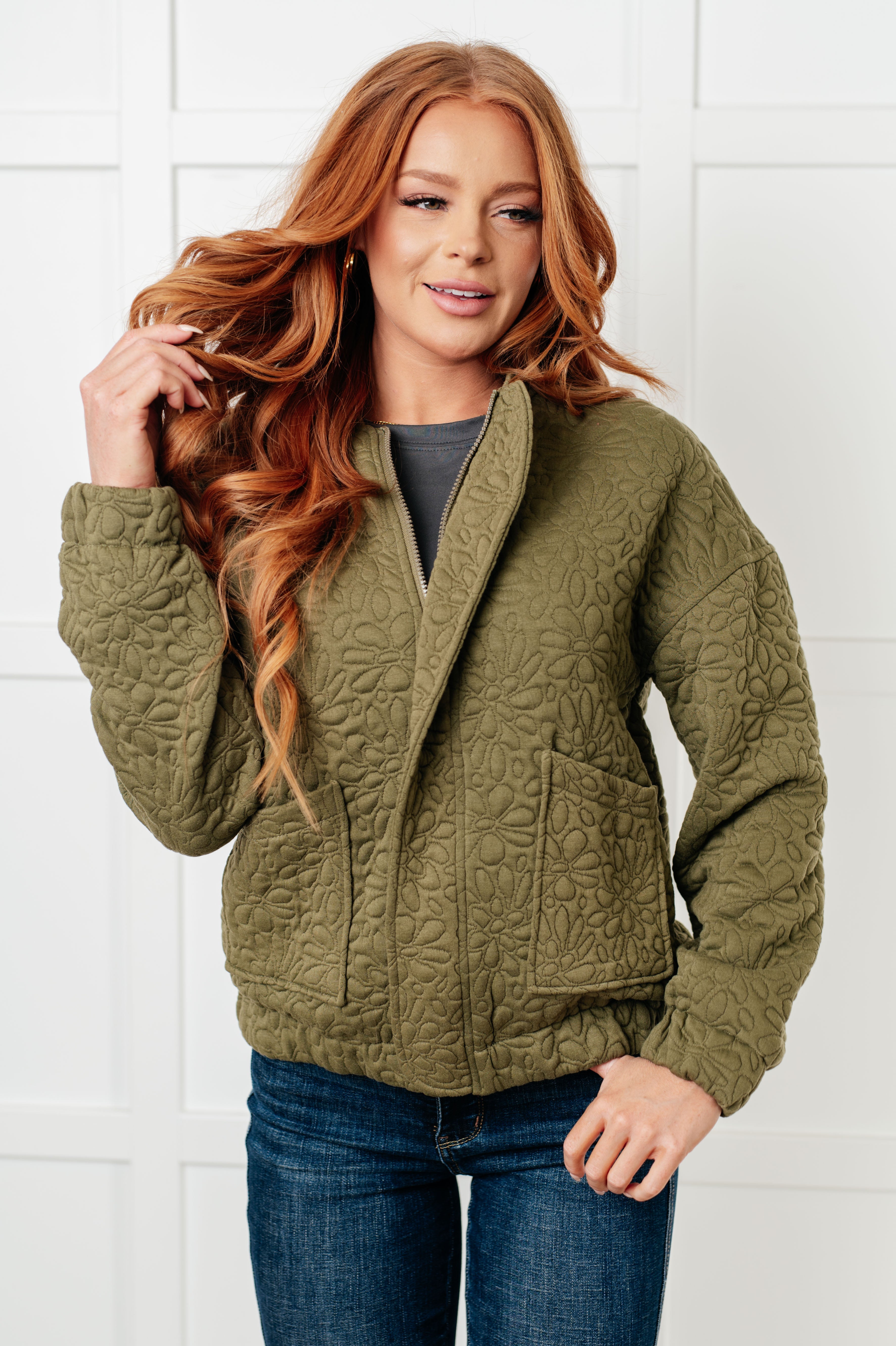 Jungle Explorer Quilted Zip Up Jacket - Charming Charlie