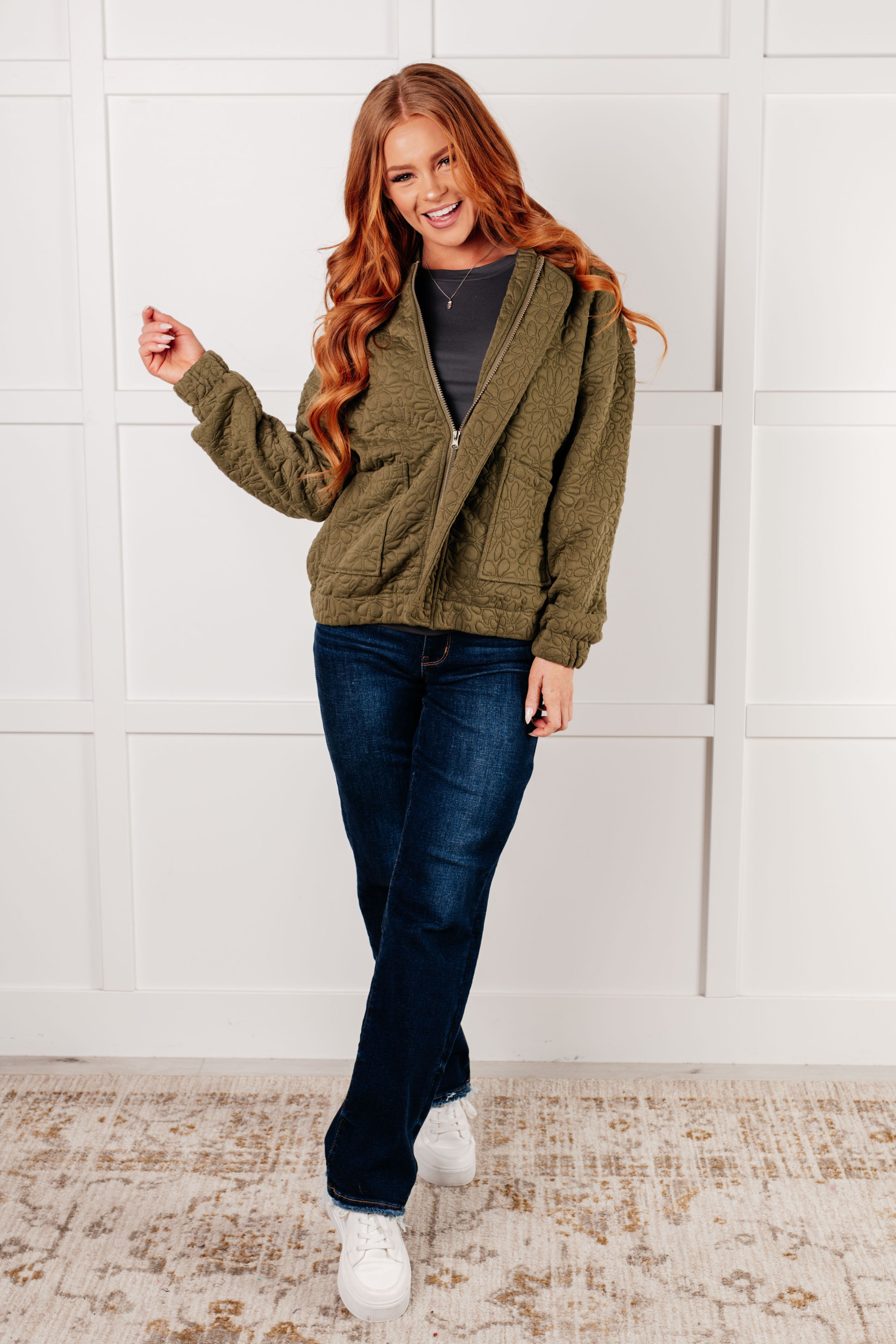 Jungle Explorer Quilted Zip Up Jacket - Charming Charlie