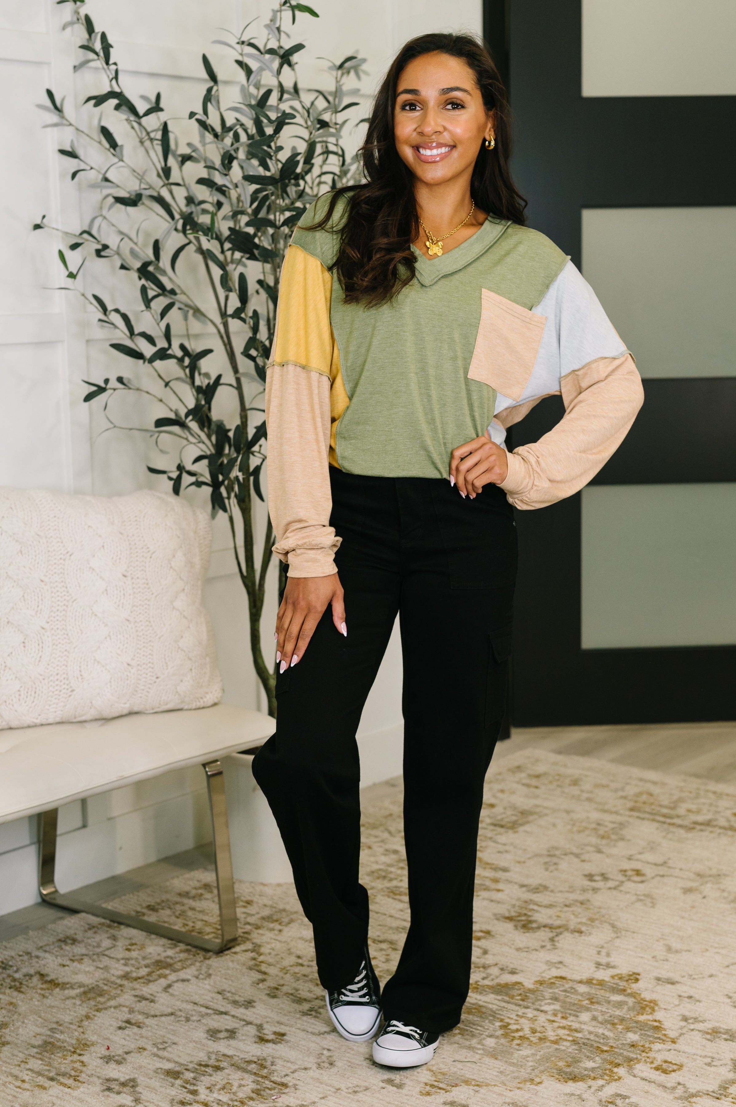 Jungle Trails Colorblock Top - Charming Charlie