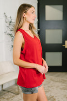 Just Give In Ribbed Knit Tank in Red - Charming Charlie