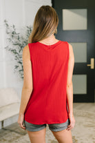 Just Give In Ribbed Knit Tank in Red - Charming Charlie