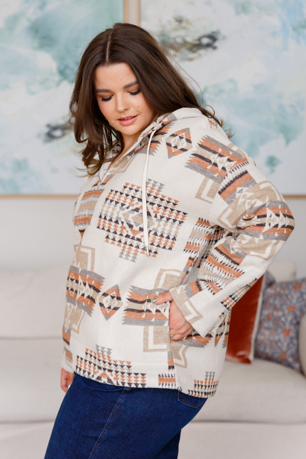 Just Going For It Aztec Hoodie - Charming Charlie