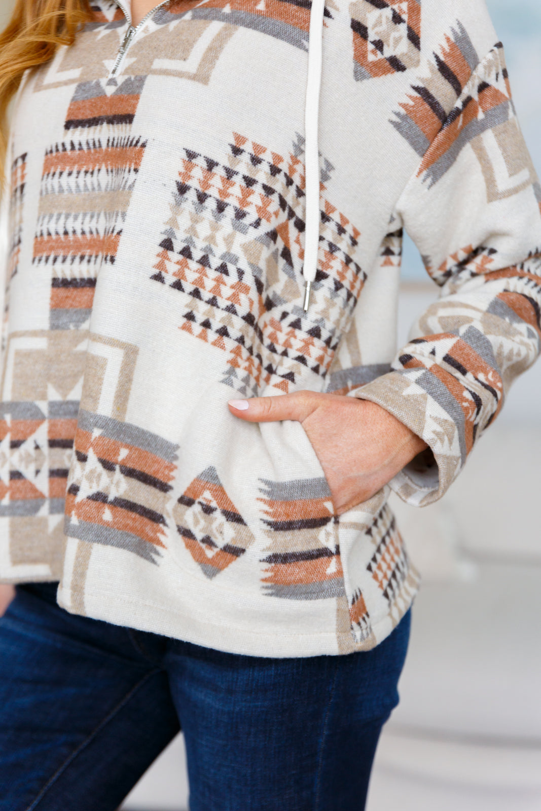 Just Going For It Aztec Hoodie - Charming Charlie