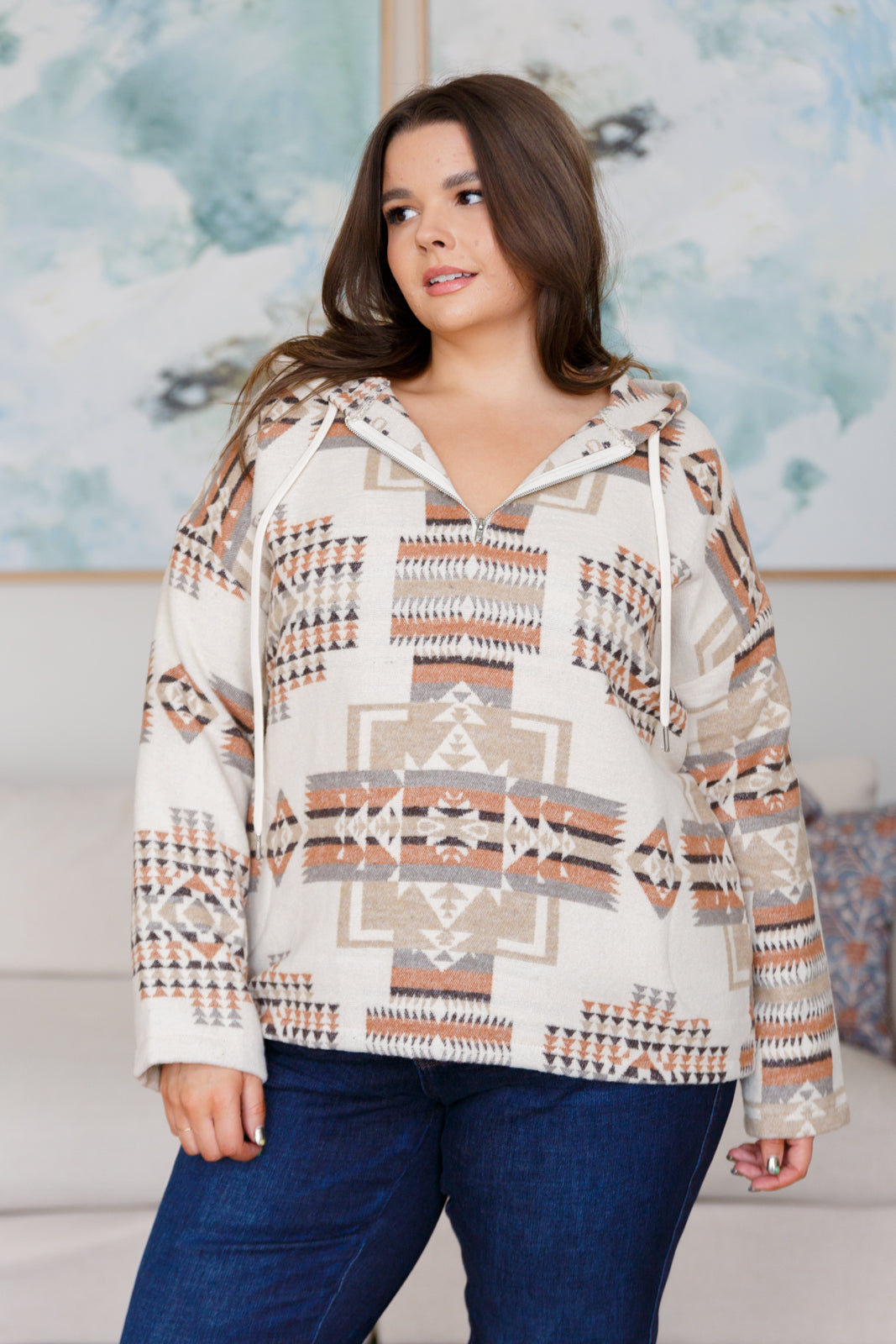 Just Going For It Aztec Hoodie - Charming Charlie