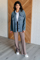 Just In Case Mineral Wash Shacket - Charming Charlie
