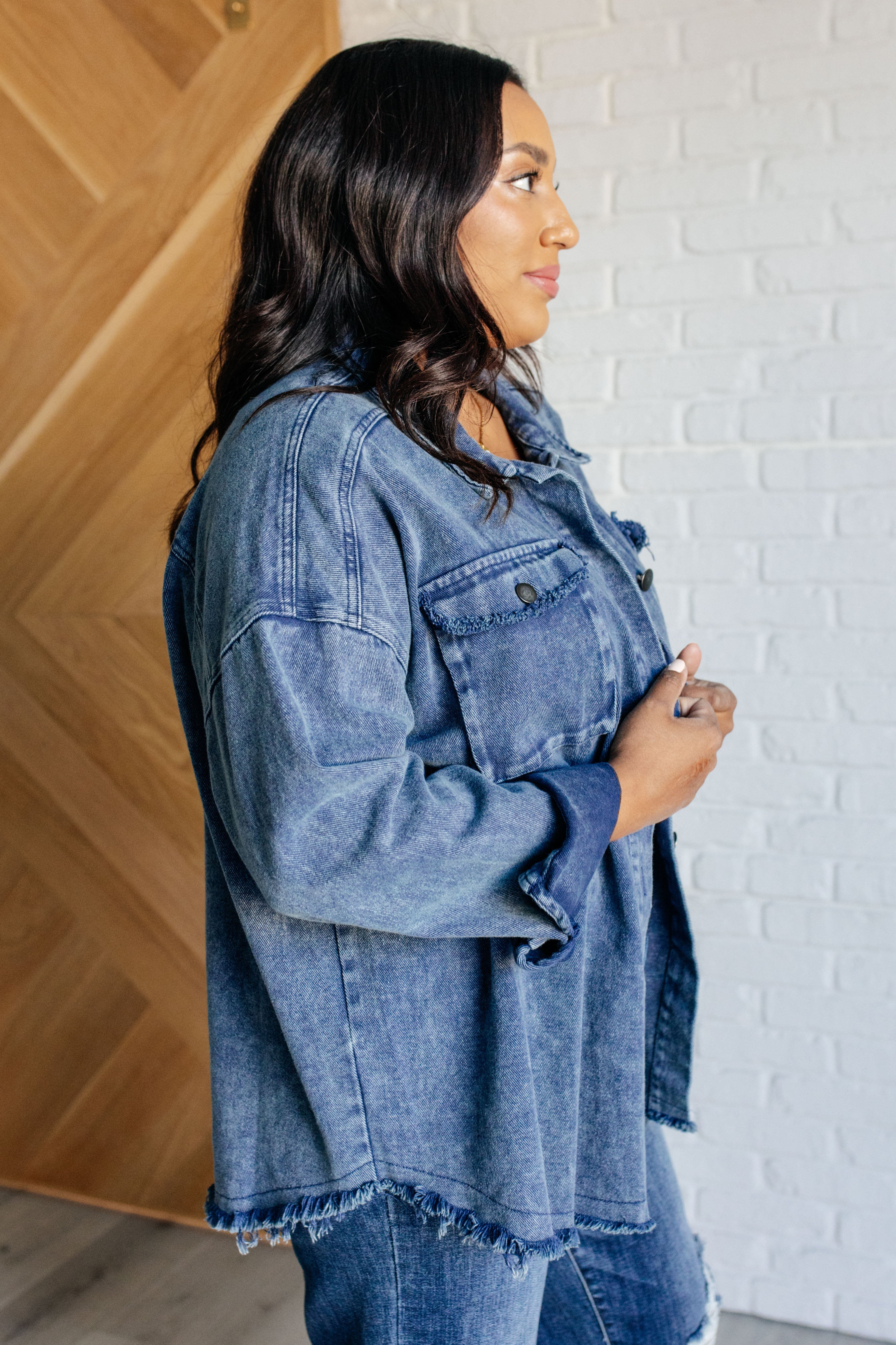 Just In Case Mineral Wash Shacket - Charming Charlie