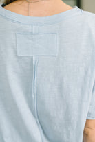 Just Like That Relaxed Heather Tee in Blue - Charming Charlie