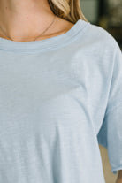 Just Like That Relaxed Heather Tee in Blue - Charming Charlie