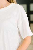 Just Like That Relaxed Heather Tee in Ivory - Charming Charlie