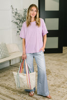 Just Like That Relaxed Heather Tee in Lilac - Charming Charlie