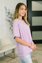 Just Like That Relaxed Heather Tee in Lilac - Charming Charlie