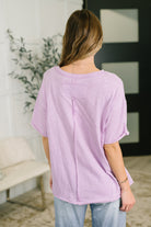 Just Like That Relaxed Heather Tee in Lilac - Charming Charlie