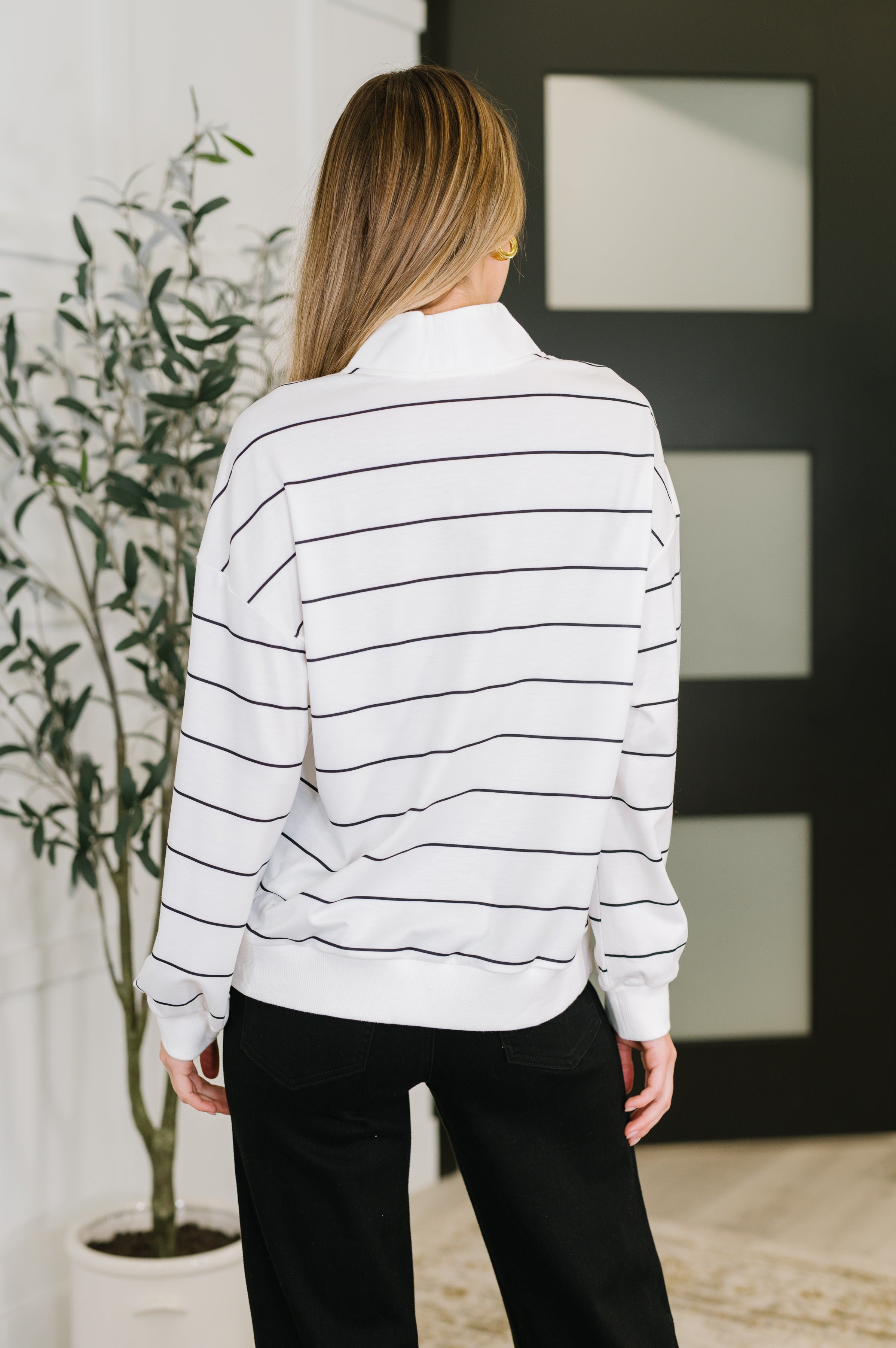 Just My Stripe Zipper Top - Charming Charlie