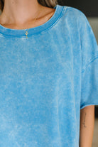 Just My Type Mineral Wash Relaxed Top in Deep Sky - Charming Charlie