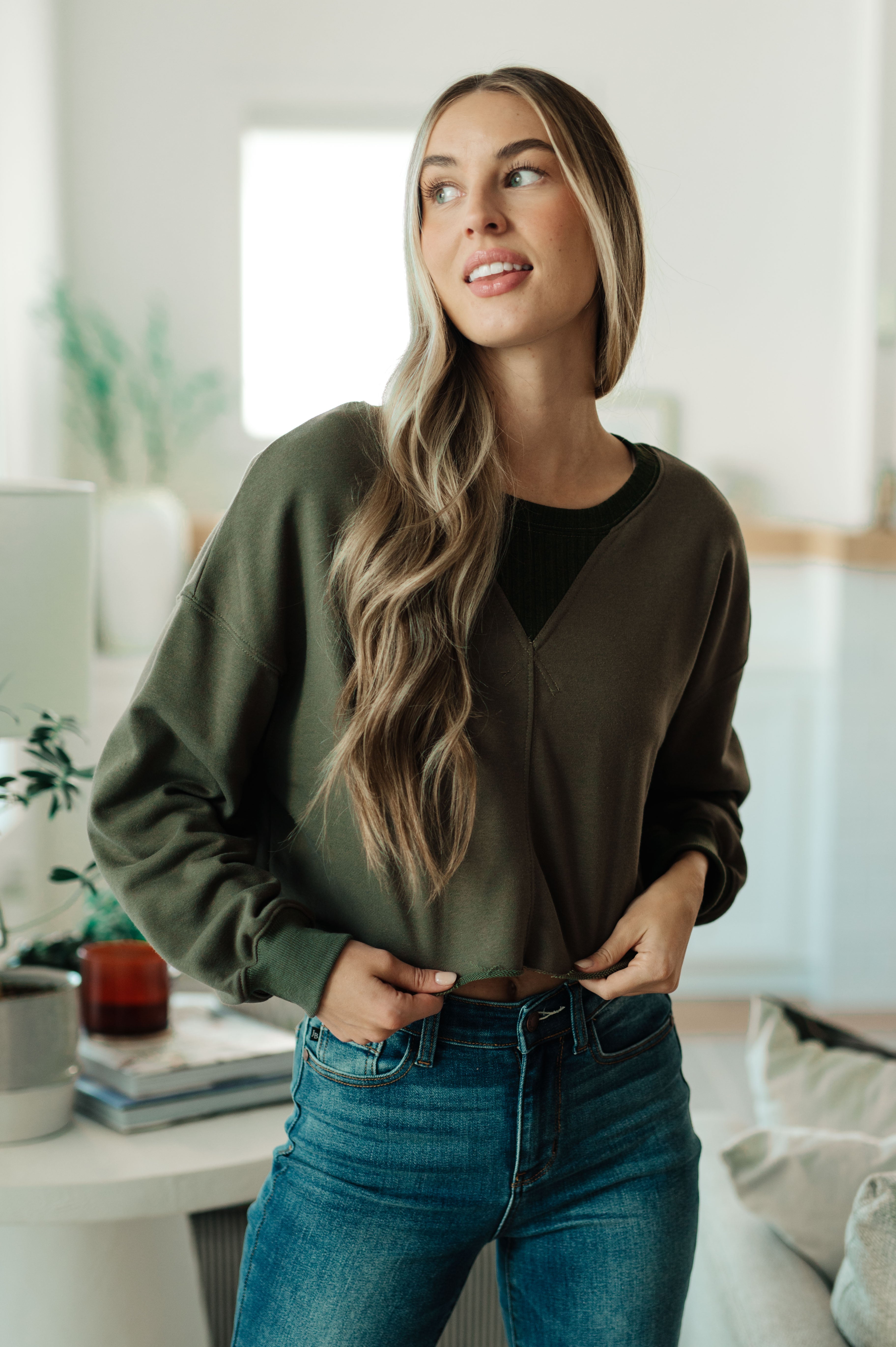 Just a Casual Crop Pullover - Charming Charlie