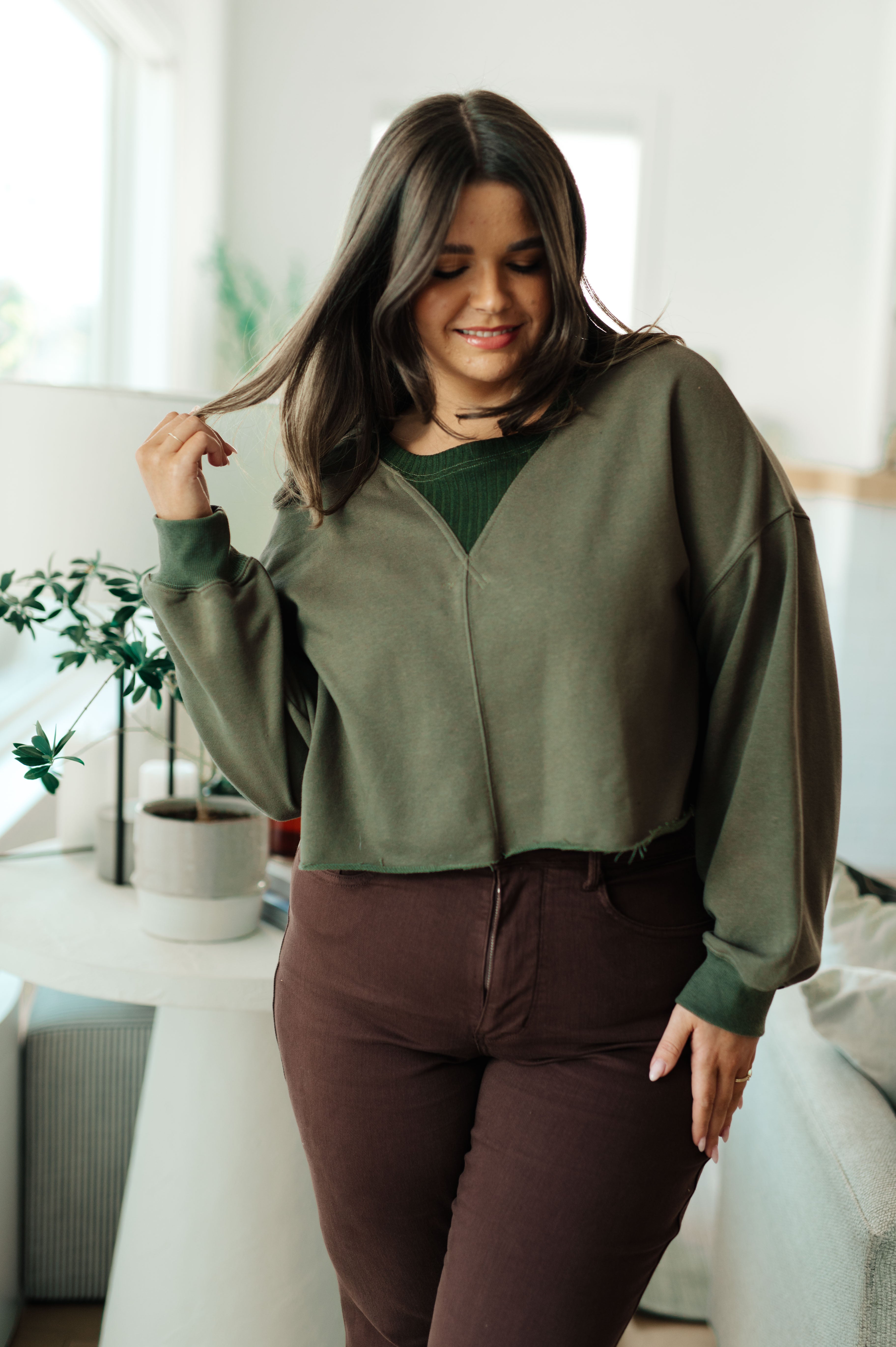 Just a Casual Crop Pullover - Charming Charlie