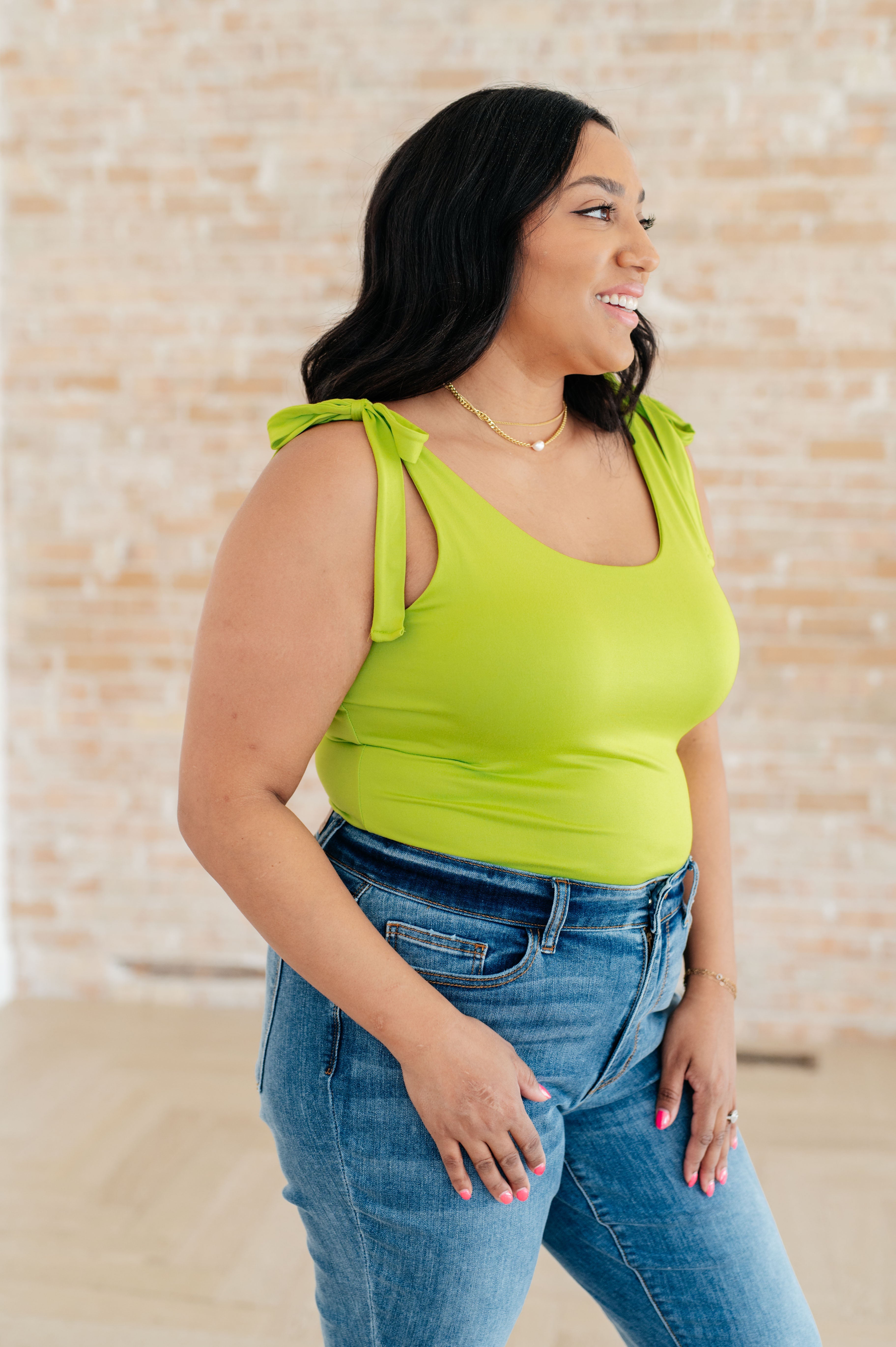 Just a Spritz Bodysuit in Lime - Charming Charlie