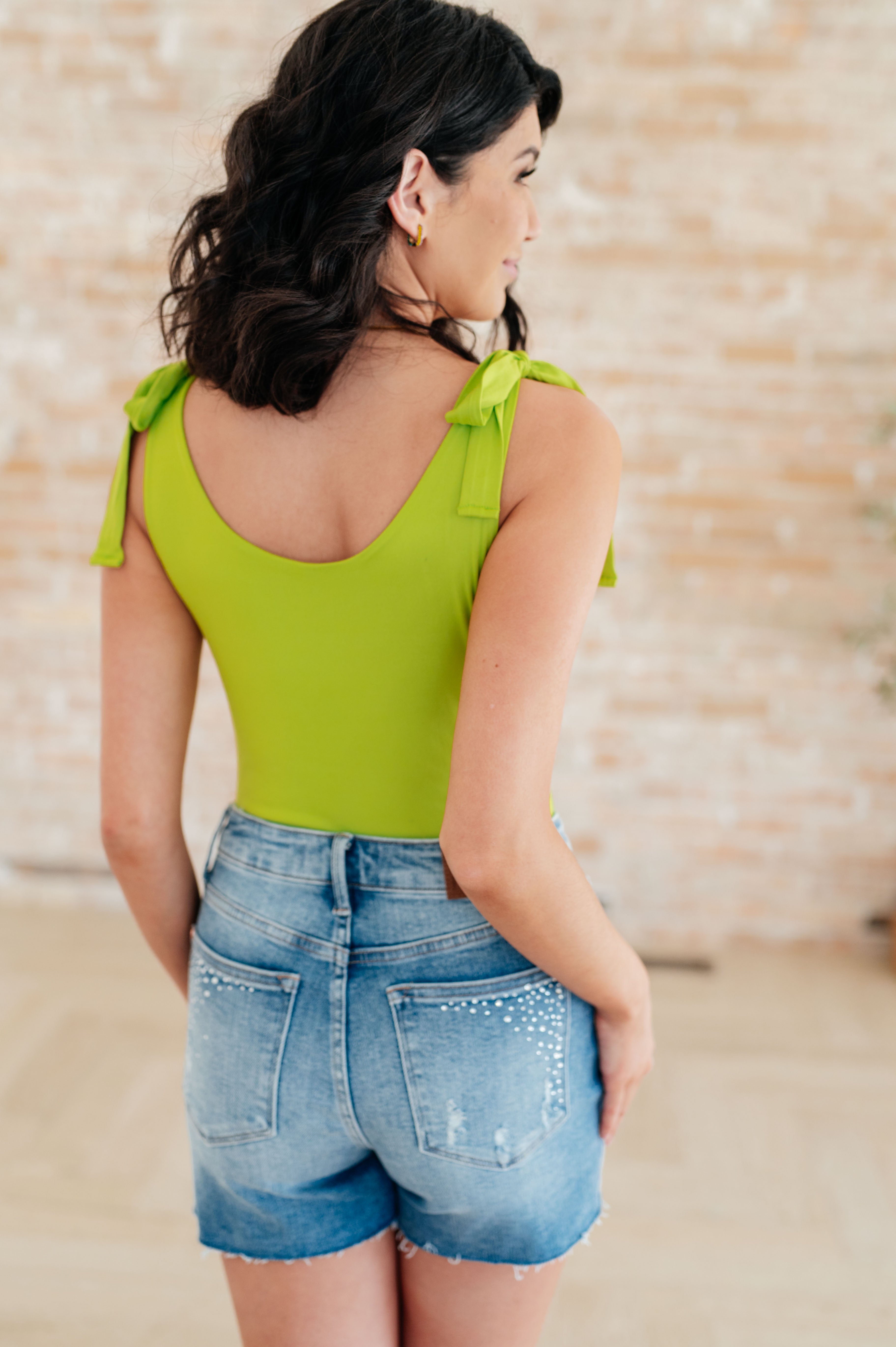 Just a Spritz Bodysuit in Lime - Charming Charlie