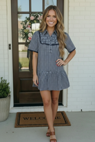 Summer Wedding Button Down Ruffle Mini Dress - Charming Charlie