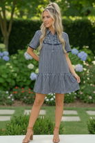Summer Wedding Button Down Ruffle Mini Dress - Charming Charlie