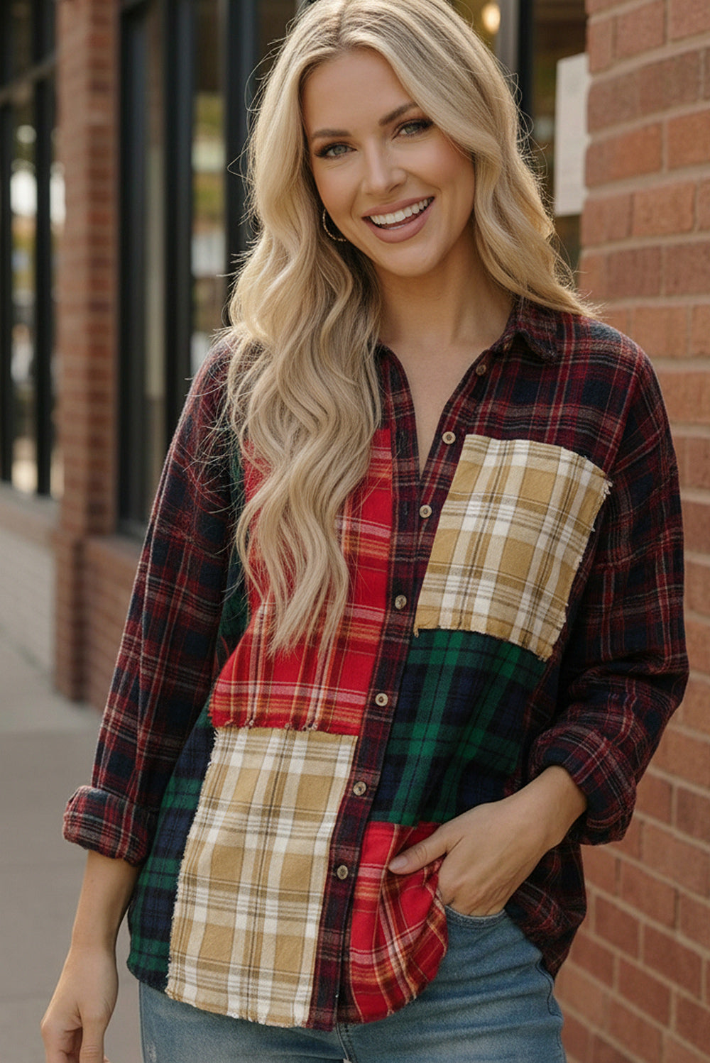 All the Plaids Button Up - Charming Charlie