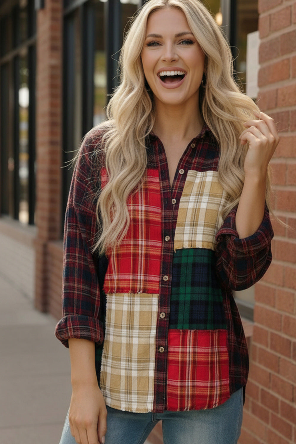 All the Plaids Button Up - Charming Charlie