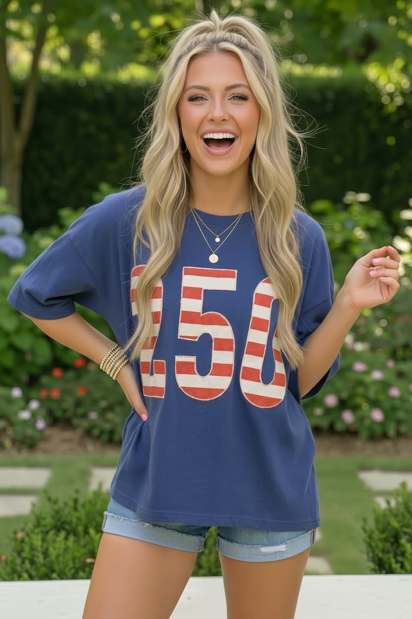 Blue Stars and Stripes '250' Top - Charming Charlie