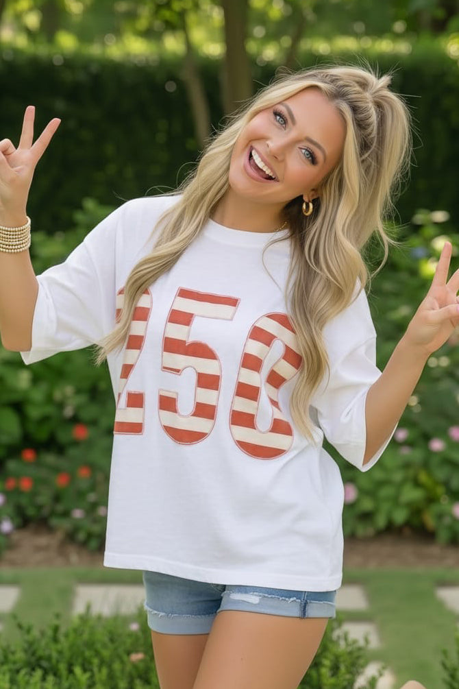 White Stars and Stripes '250' Top - Charming Charlie
