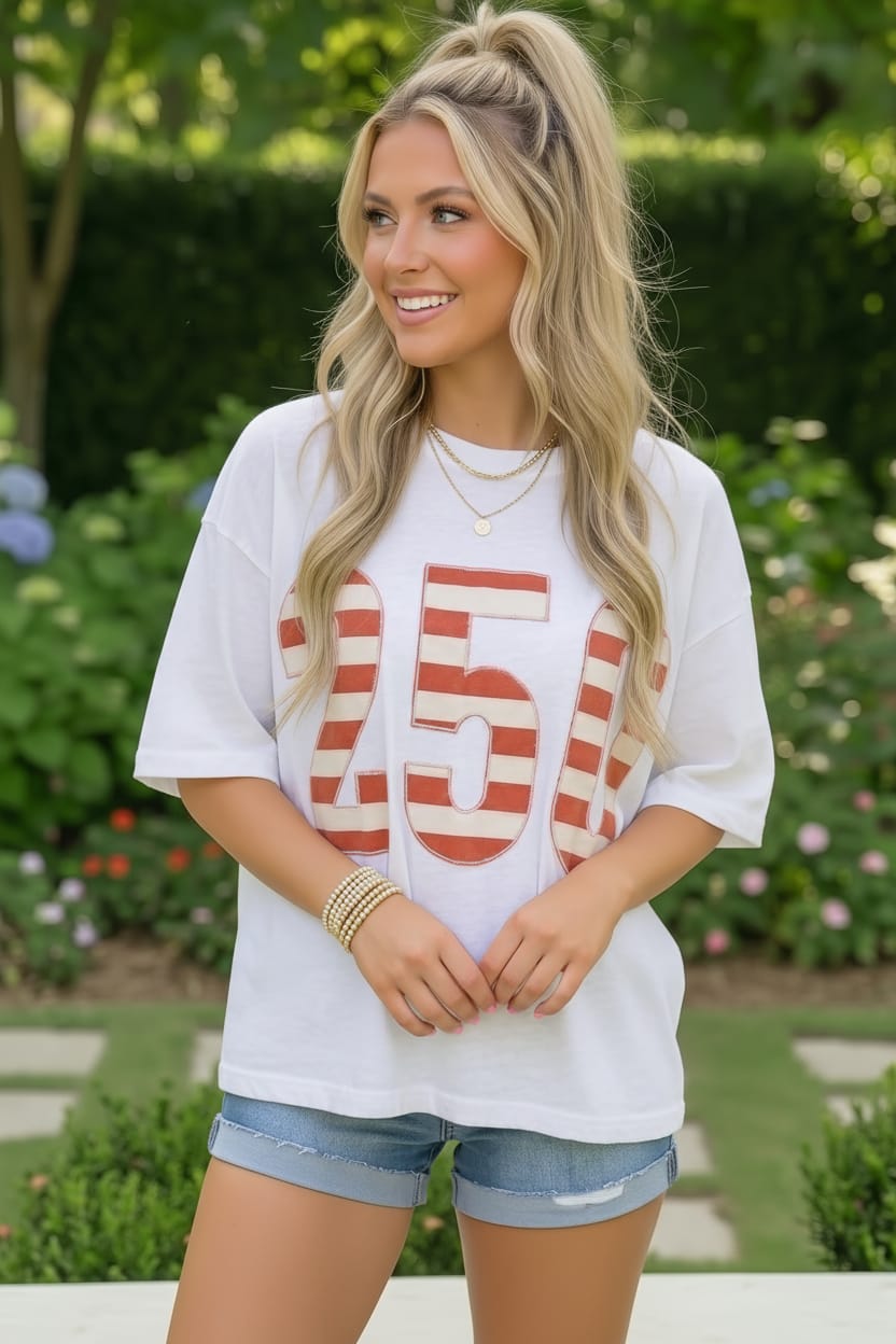 White Stars and Stripes '250' Top - Charming Charlie