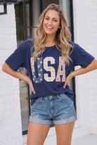 Stars Stripes and Daisy Vibes USA Graphic Tee - Charming Charlie
