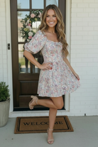 Garden Party Dreams Floral Puff Sleeve Mini Dress - Charming Charlie