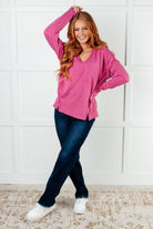 Kinda Sorta Ribbed Top in Magenta - Charming Charlie