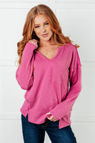 Kinda Sorta Ribbed Top in Magenta - Charming Charlie