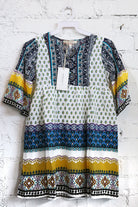 Kids Sunny Days Navy Boho Print 3/4 Sleeve Dress - Charming Charlie