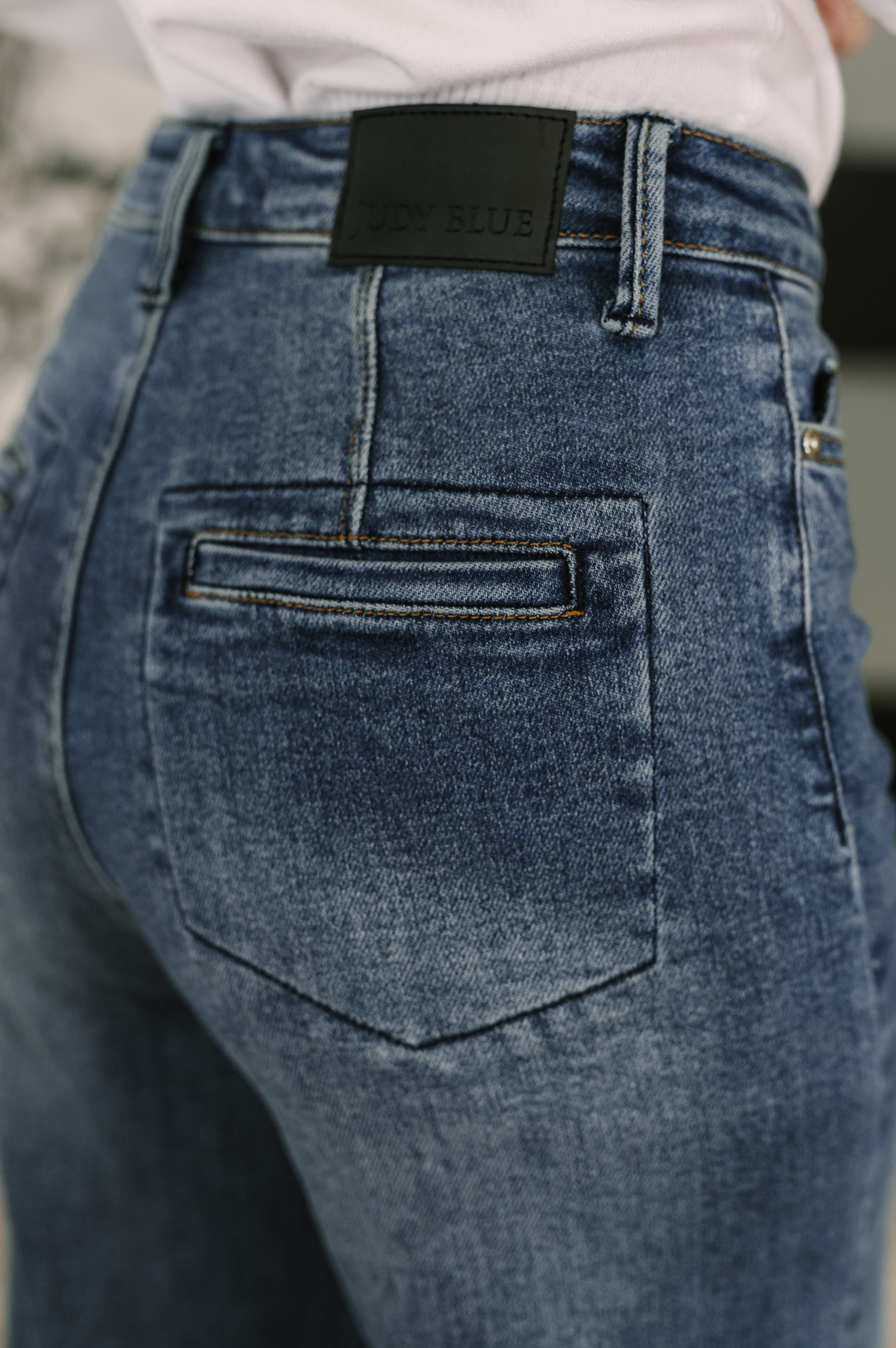 Karla High Waist Column Straight Button-Fly & Back Welt Pkts - Charming Charlie