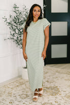 Keep Me Comfy Casual Maxi Dress in Green - Charming Charlie