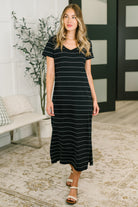 Keep em' Talkin Scoop Neck Midi Dress - Charming Charlie