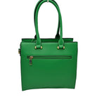 Kelly Green Faux Leather Top Handle Cassette Tote Bag, is the perfect accessory for any occasion. Crafted with durable faux leather material, it is strong and reliable. It features a top handle for easy carrying and a cassette shape to aid in keeping the bag lightweight and stylish. Perfect for everyday use or as a lovely gift.