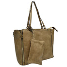 Khaki  3 in 1 Side Zipper Women's Handbag set. Ideal for parties, events, holidays, pair these handbags with any ensemble for a polished look. Versatile enough for using straight through the week, perfect for carrying around all-day. Great Birthday Gift, Anniversary Gift, Mother's Day Gift, Graduation Gift, Valentine's Day Gift. Wear as a crossbody, shoulder bag, or hand carry for your favorite look. 