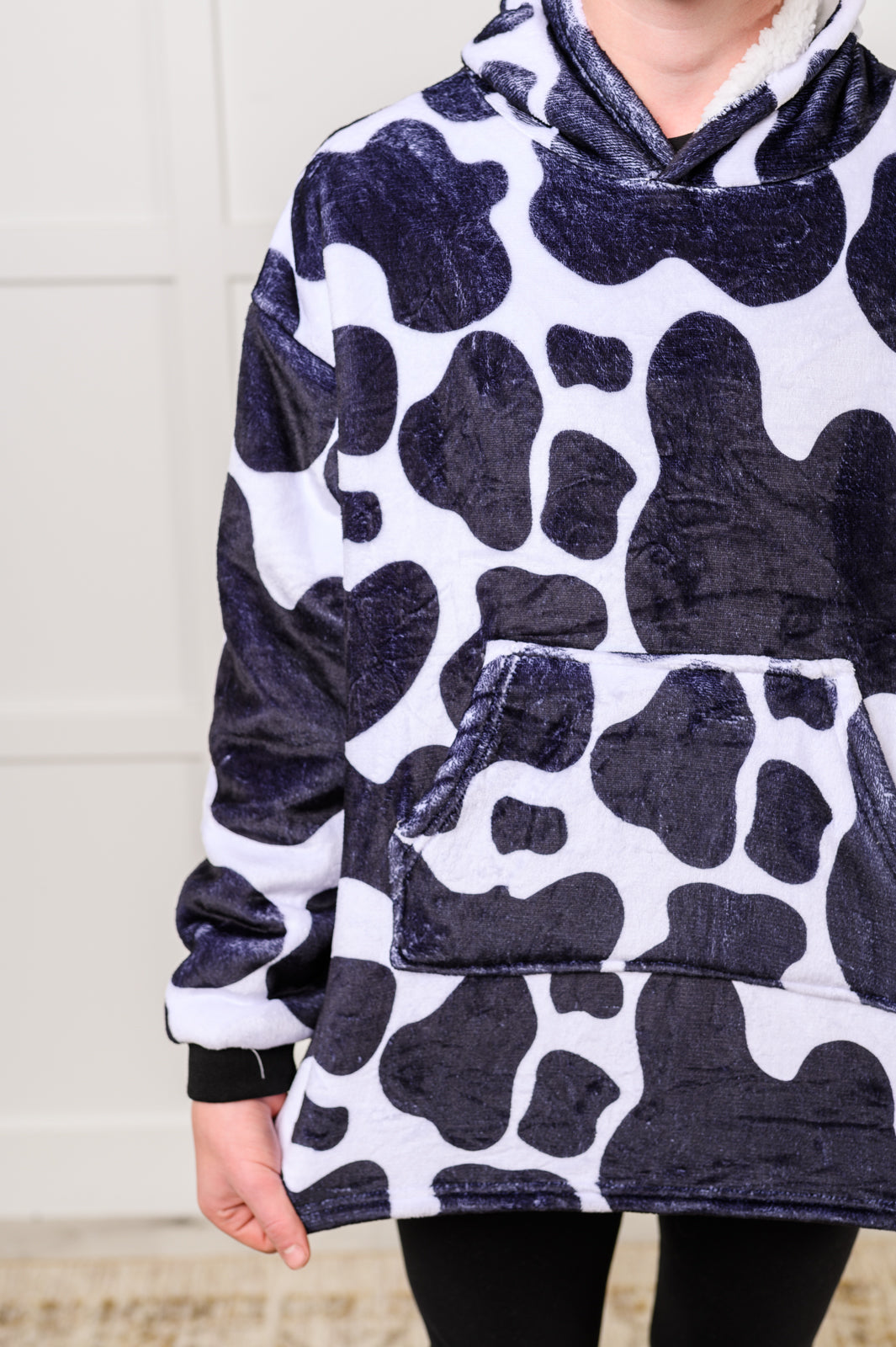 Kids Oversized Hoodie Blanket in Cow - Charming Charlie