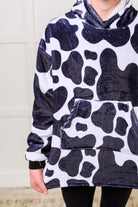 Kids Oversized Hoodie Blanket in Cow - Charming Charlie
