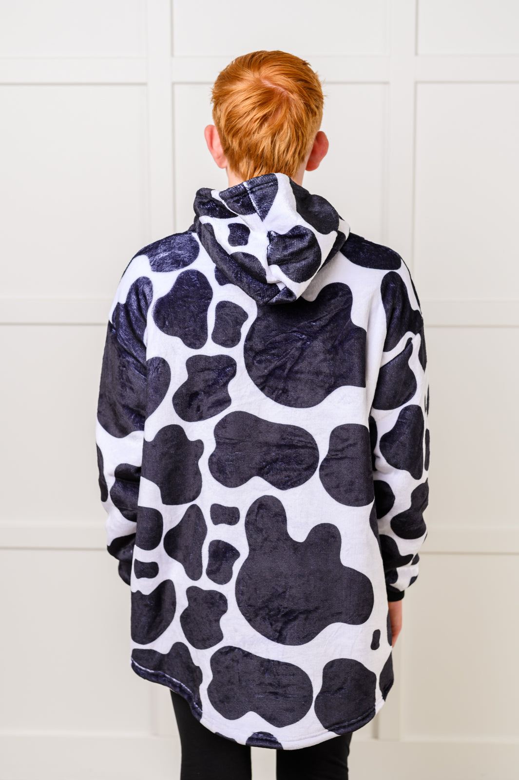 Kids Oversized Hoodie Blanket in Cow - Charming Charlie