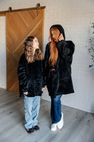 Kids Oversized Hoodie Blanket in Black - Charming Charlie
