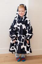 Kids Oversized Hoodie Blanket in Cow - Charming Charlie