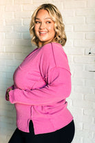 Kinda Sorta Ribbed Top in Magenta - Charming Charlie