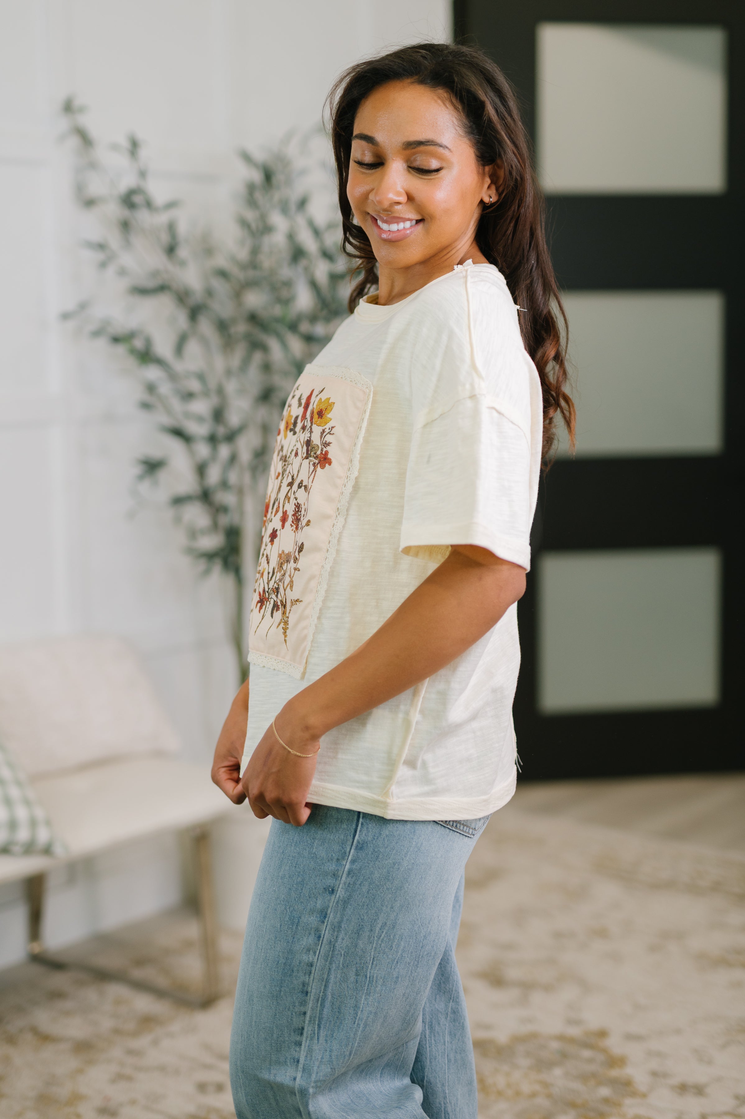 Knee Deep in Flowers We Applique Top - Charming Charlie