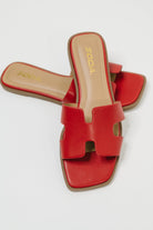 Knit Square Toe Slip on Sandal in Red - Charming Charlie