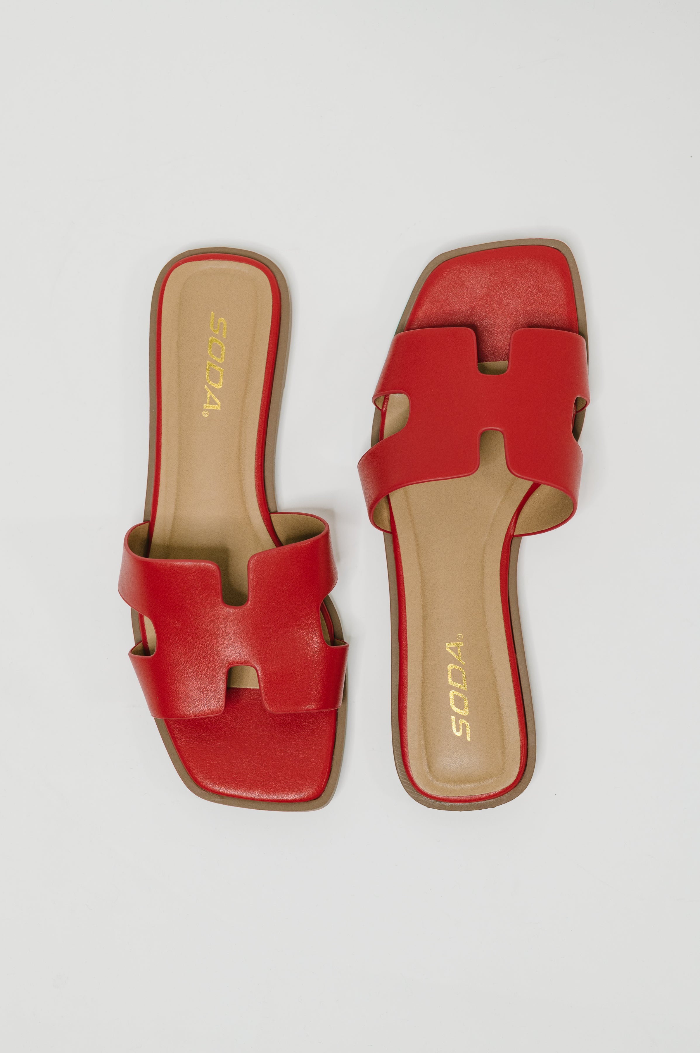 Knit Square Toe Slip on Sandal in Red - Charming Charlie